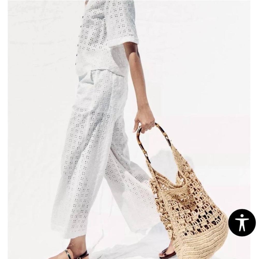 Zara embroidered pants